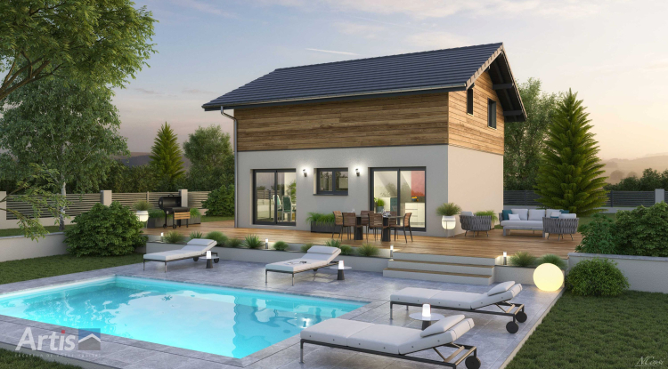 Modèle Hermance 115 | maison bois Artis 2 pans