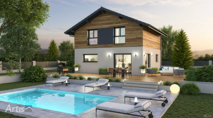 Modèle Hermance 115 | maison bois Artis 2 pans