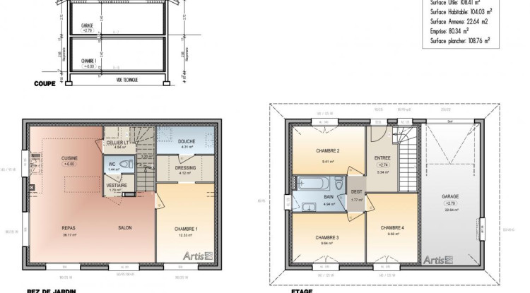 Faites construire votre maison Artis à Cranves-Sales avec vue sur le lac ! 108m² - 626200€ - 2