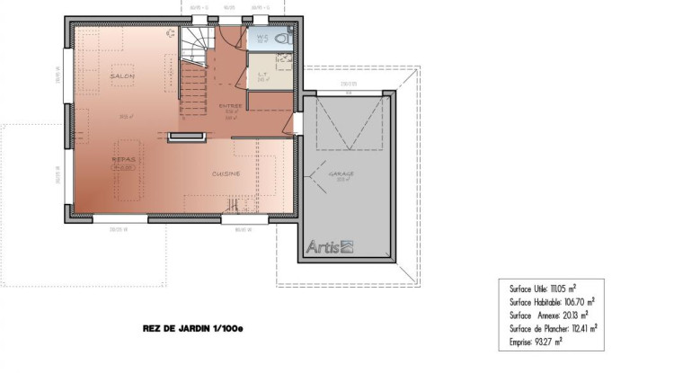 Projet pour 2 maisons jumelées idéal investisseur + terrain à Cranves-Sales 111m² - 728400€ - 2