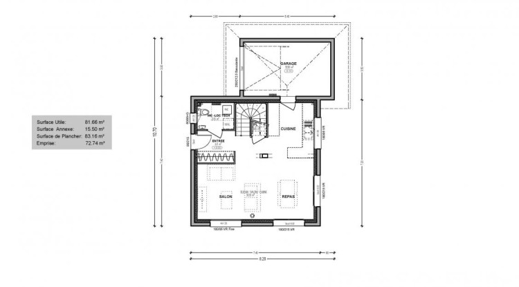 Projet maison avec sous sol complet + terrain à Bonne 82m² - 445600€ - 2