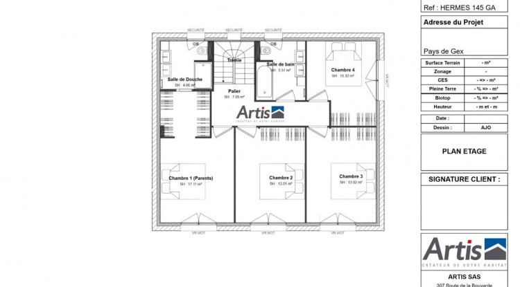 CESSY Centre - Maison Individuelle ARTIS 145 m² + Terrain 700 m² 145m² - 795000€ - 2