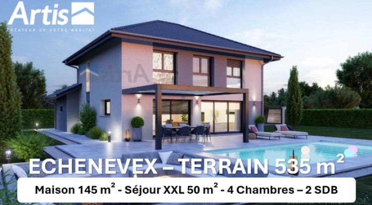 ECHENEVEX Centre- Maison ARTIS 145 m² avec Garage + Terrain 535 m² 145m² - 749000€ - 1