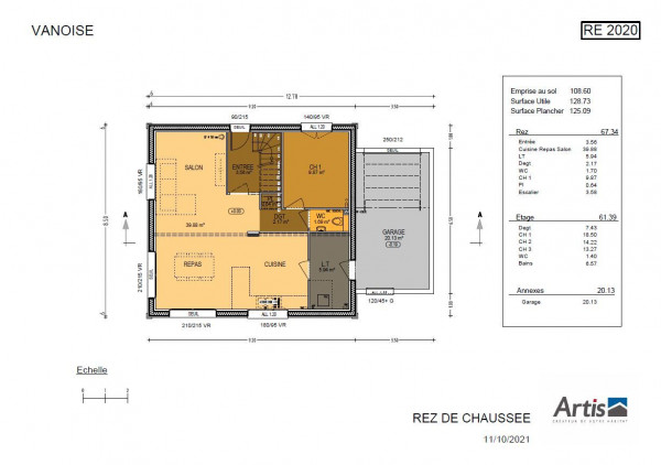 Chalet Artis | modèle Vanoise plan intérieur