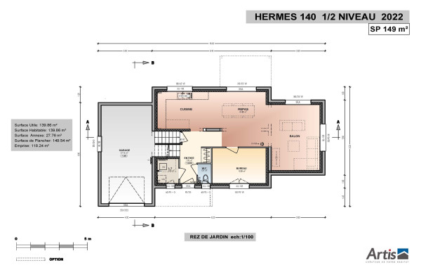 Plan hermès 140 rez-de-chaussée