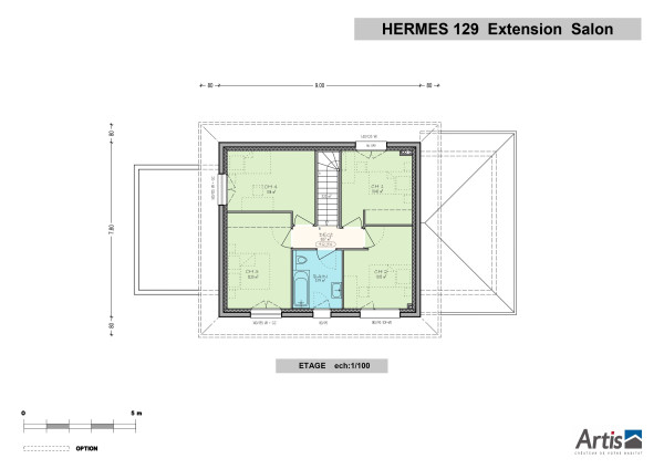 modèle hermès 129 toit plat artis plan intérieur