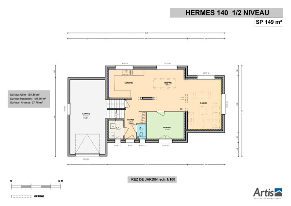 Plan hermès 140 rez-de-chaussée