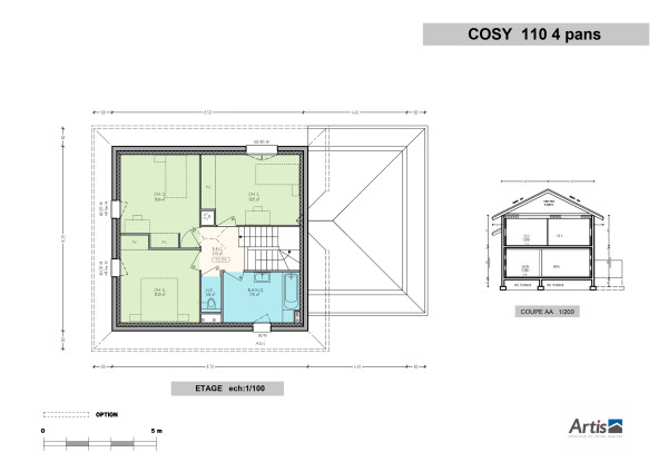 modèle cosy 4 pans plan intérieur