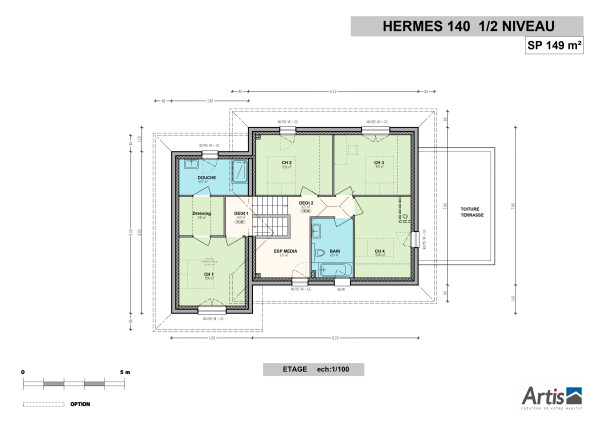 Plan hermès 140 étage