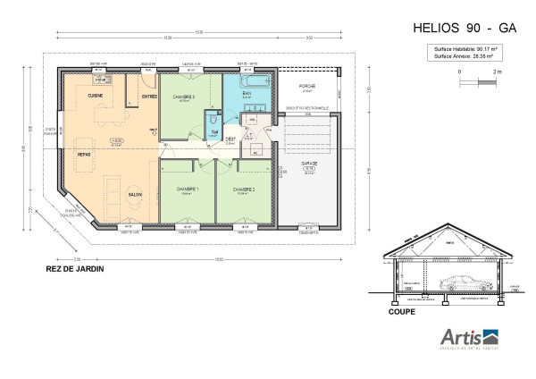 modèle hélios 90 artis plan intérieur