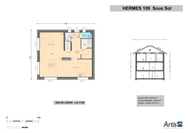 modèle hermès 109 artis plan intérieur