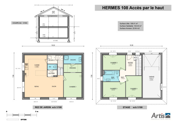 modèle hermès 108 artis plan intérieur