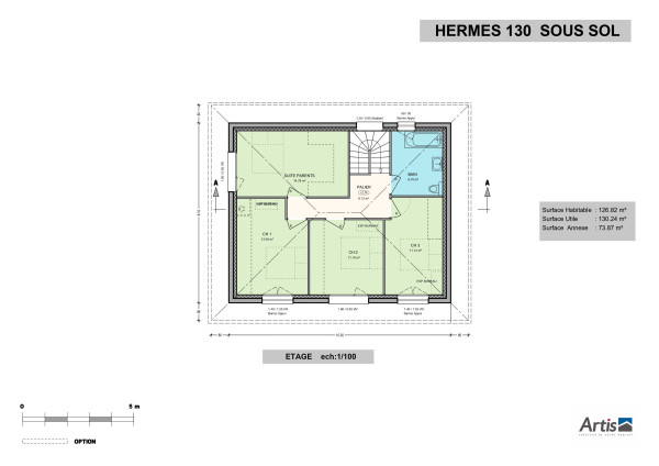 modèle hermès 130 sous-sol plan intérieur