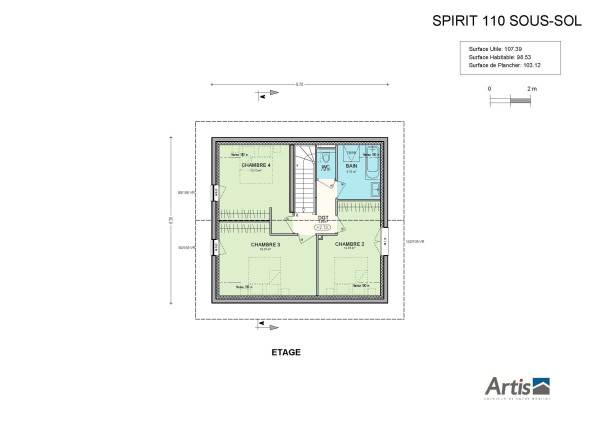 modèle spirit 110 sous-sol artis plan intérieur