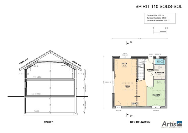 modèle spirit 110 sous-sol artis plan intérieur