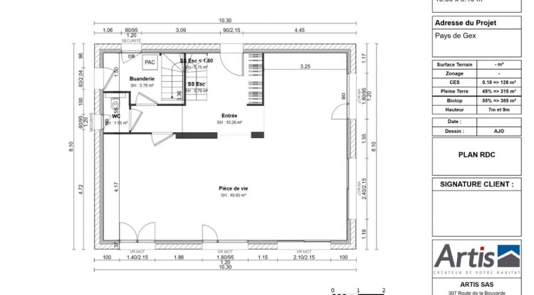 CESSY- Maison neuve ARTIS 133 m² + Terrain 500 m² 133m² - 665000€ - 2