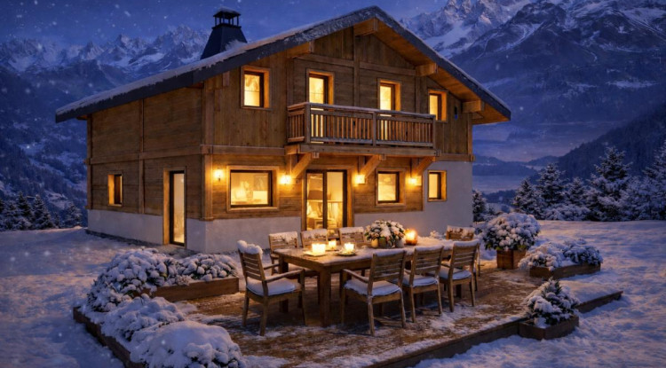 Chalet Poteaux-Poutres  – Panorama unique sur les Dômes de Miage 165m² - 1250000€ - 2