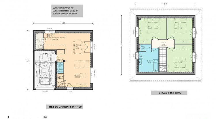 Votre projet de Construction maison et terrain sur Draillant 93m² - 450000€ 