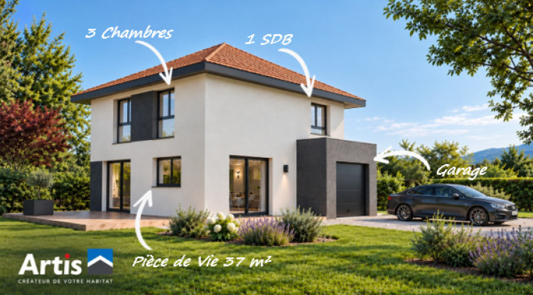 CROZET - Secteur Télécabine - Terrain 520 m² + Maison ARTIS 102m² avec Garage 102m² - 590000€ - 1