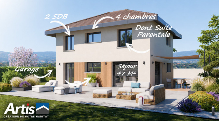 VERSONNEX Centre Village - Terrain 512 m² + Maison ARTIS 130 m² avec Garage 130m² - 676000€ - 1