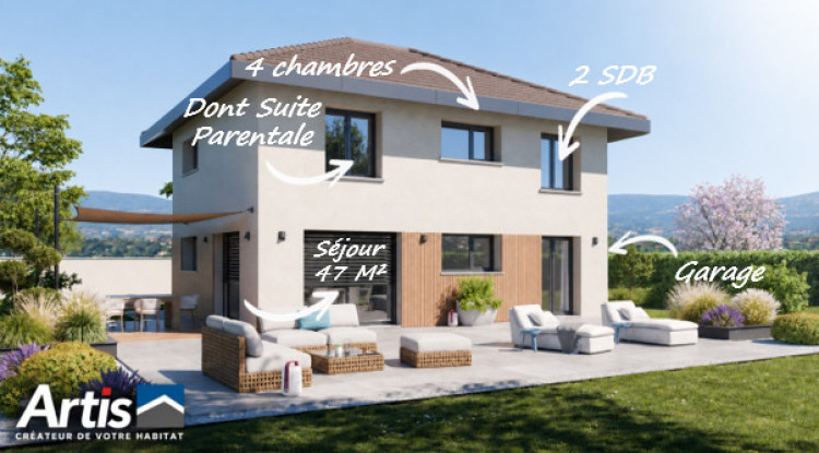 ST GENIS POUILLY (Secteur Flies) - Terrain 542 m² + Maison ARTIS 130 m² avec Garage 130m² - 700000€ - 1